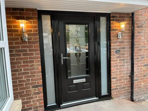 Composite door in black finish